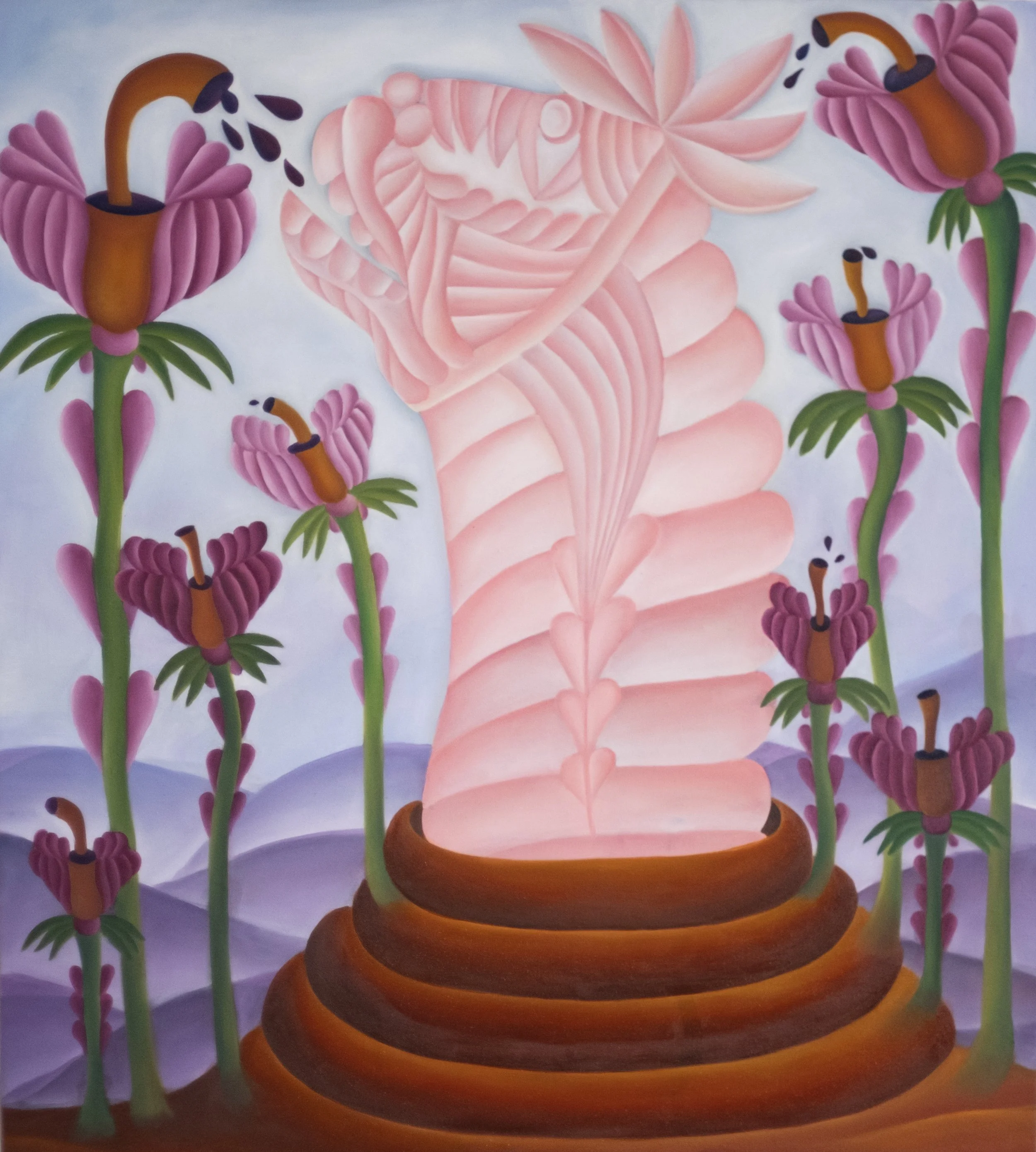 A Thirsty Larvoid, oil on canvas 100 x 80 cm, 2025