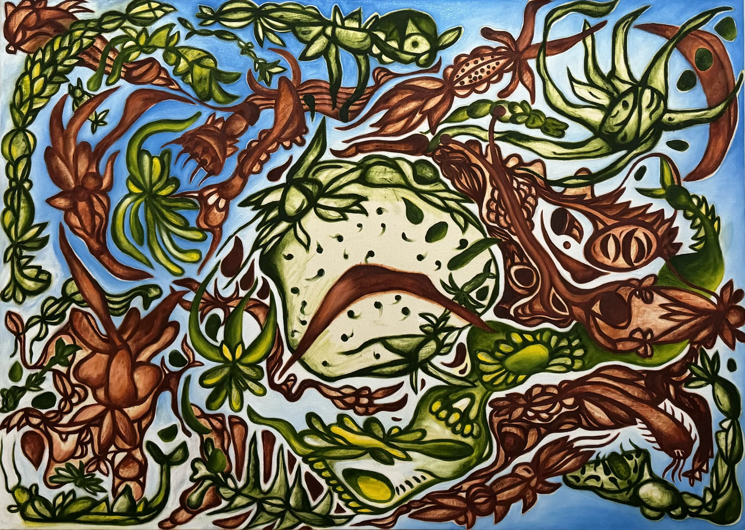 Lichen, 2024, 40 x 100 cm, Oil on canvas