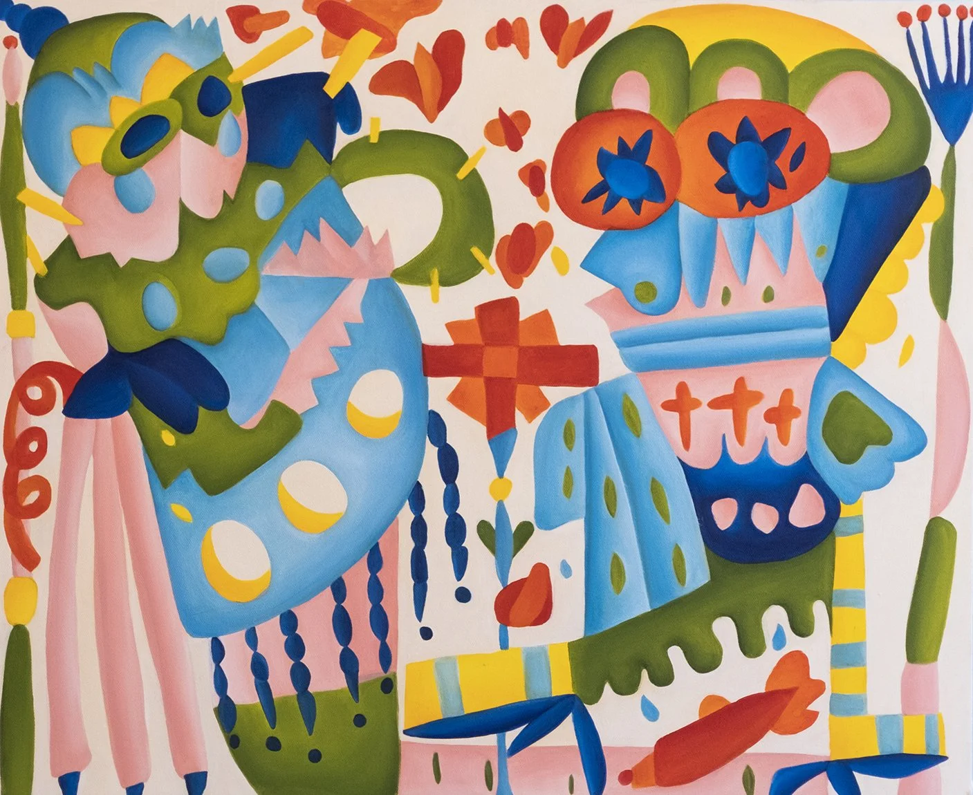 Zahruq Courting Nafira, oil on canvas 83 cm x 68 cm, 2025