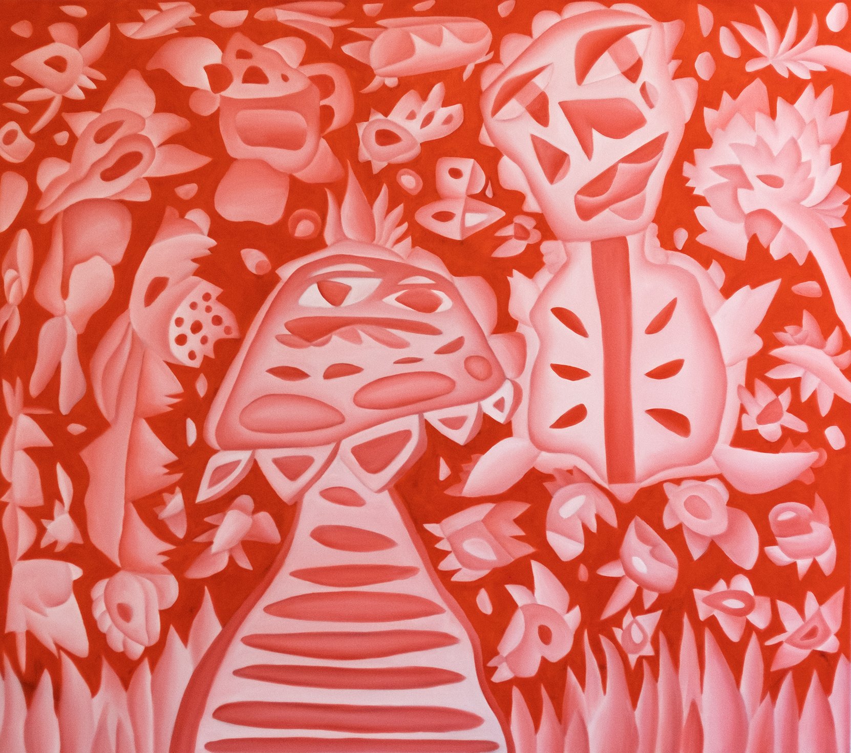 By a River, A Seed Delivers, oil on canvas 90 x 86 cm,2025