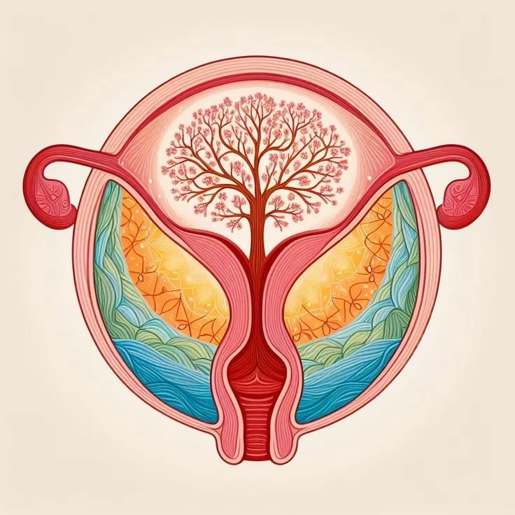 Feminine changes in the sacral, womb & menstrual