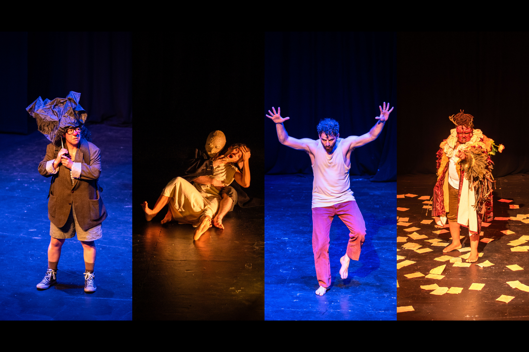 Four pieces of performance art in Sligo - clown and dancers