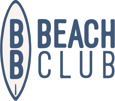Logo of BB Beach Club with BB surfboard design