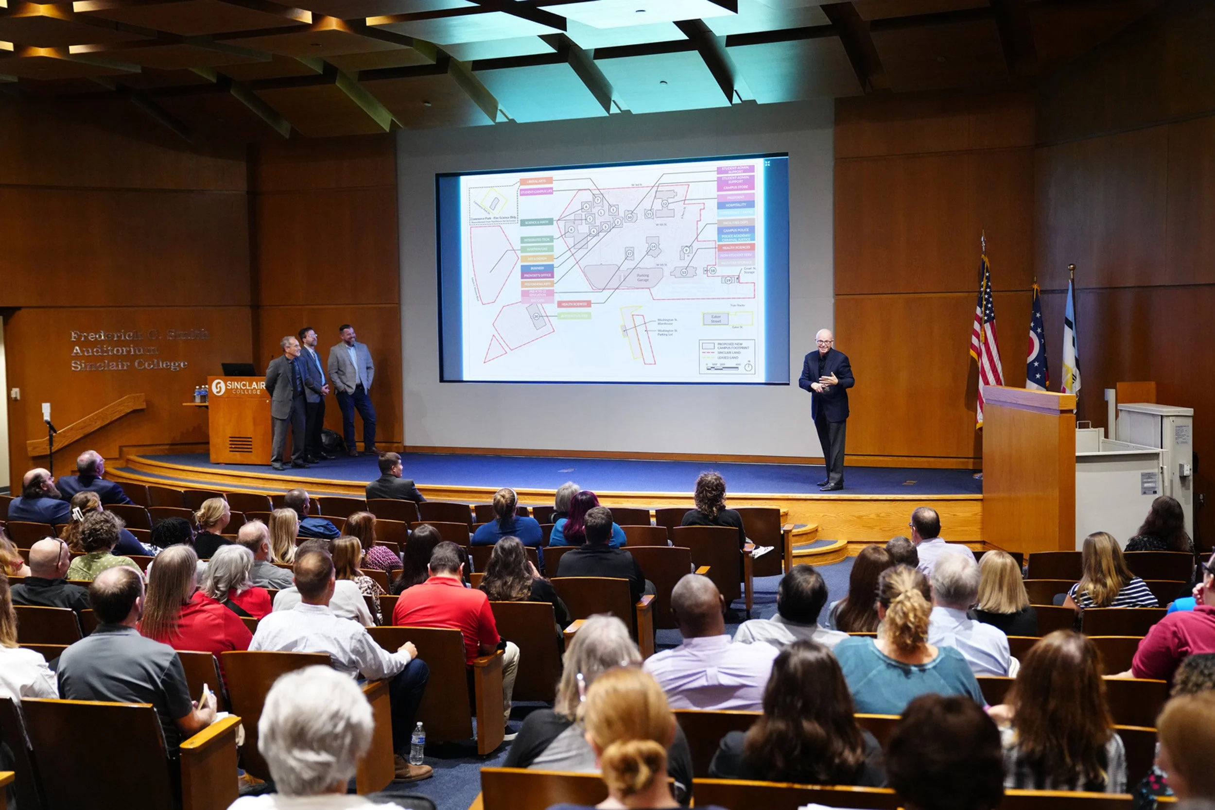 Presenting the new Master Plan at a Town Hall Meeting at Sinclair College