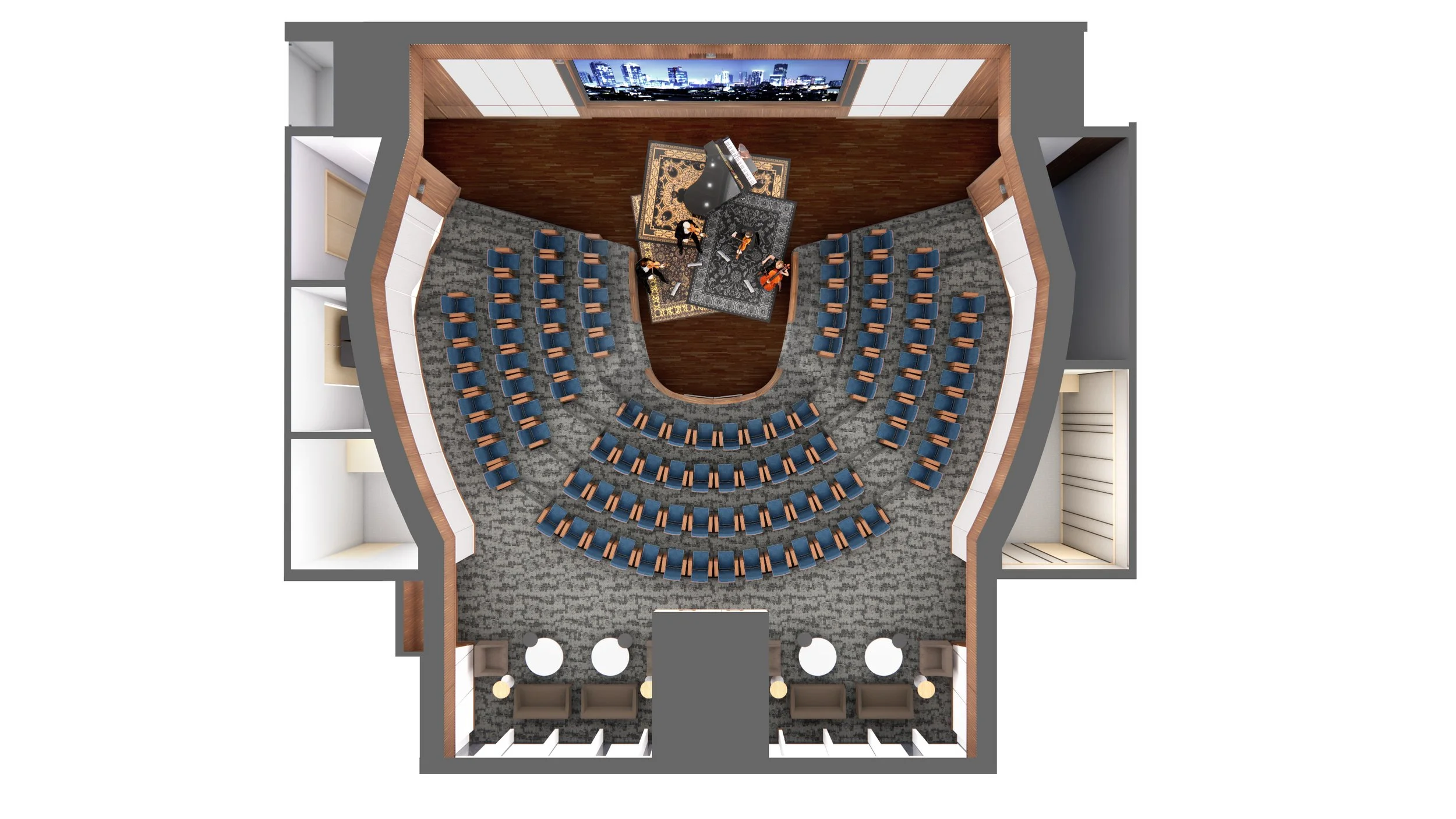 Overhead View of the Auditorium Configured for Concert