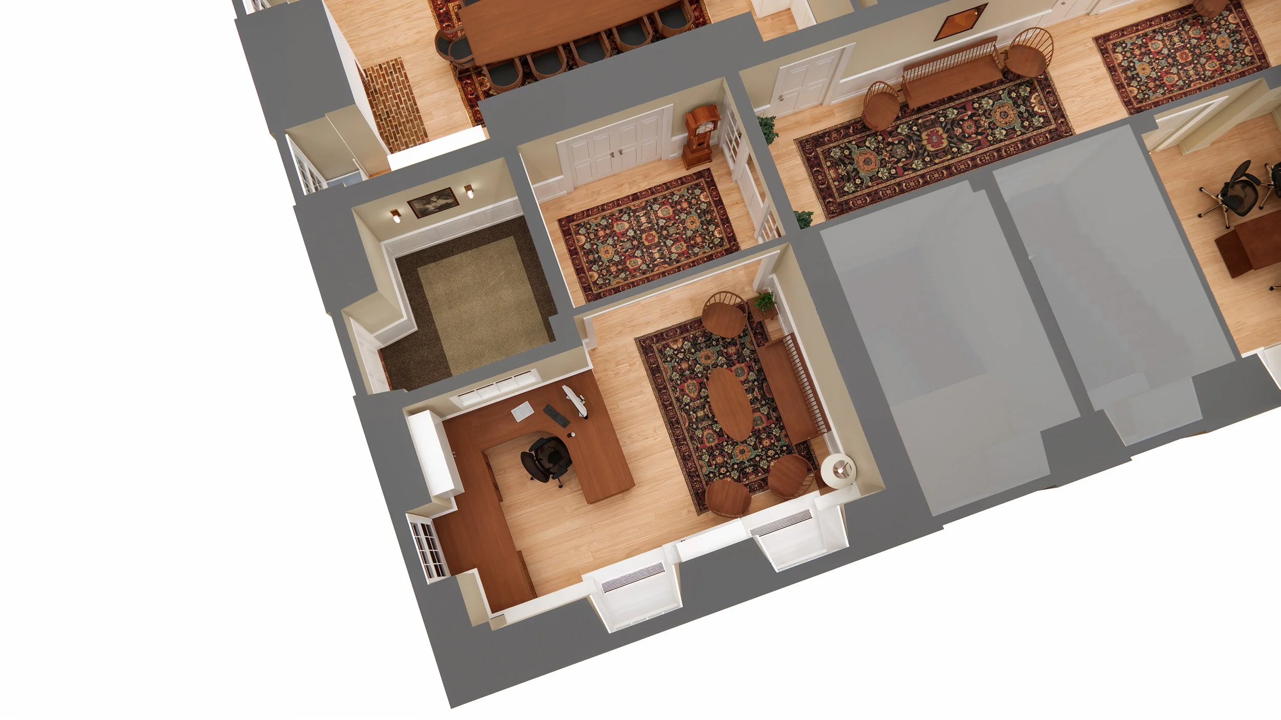 3D Rendered view of the Reception Lobby