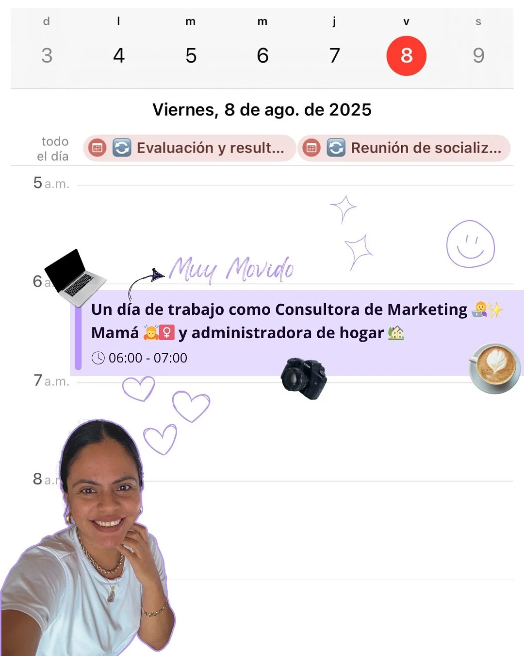 Un d&iacute;a real ( y muy movido 🌪️)como consultora de marketing 👩🏽&zwj;💻, administradora de hogar 🏠 y mam&aacute; 🙇🏽&zwj;♀️. Sin filtros.

Porque s&iacute;, se puede dirigir un negocio digital 💻, atender a tus clientes, crear contenido, cui