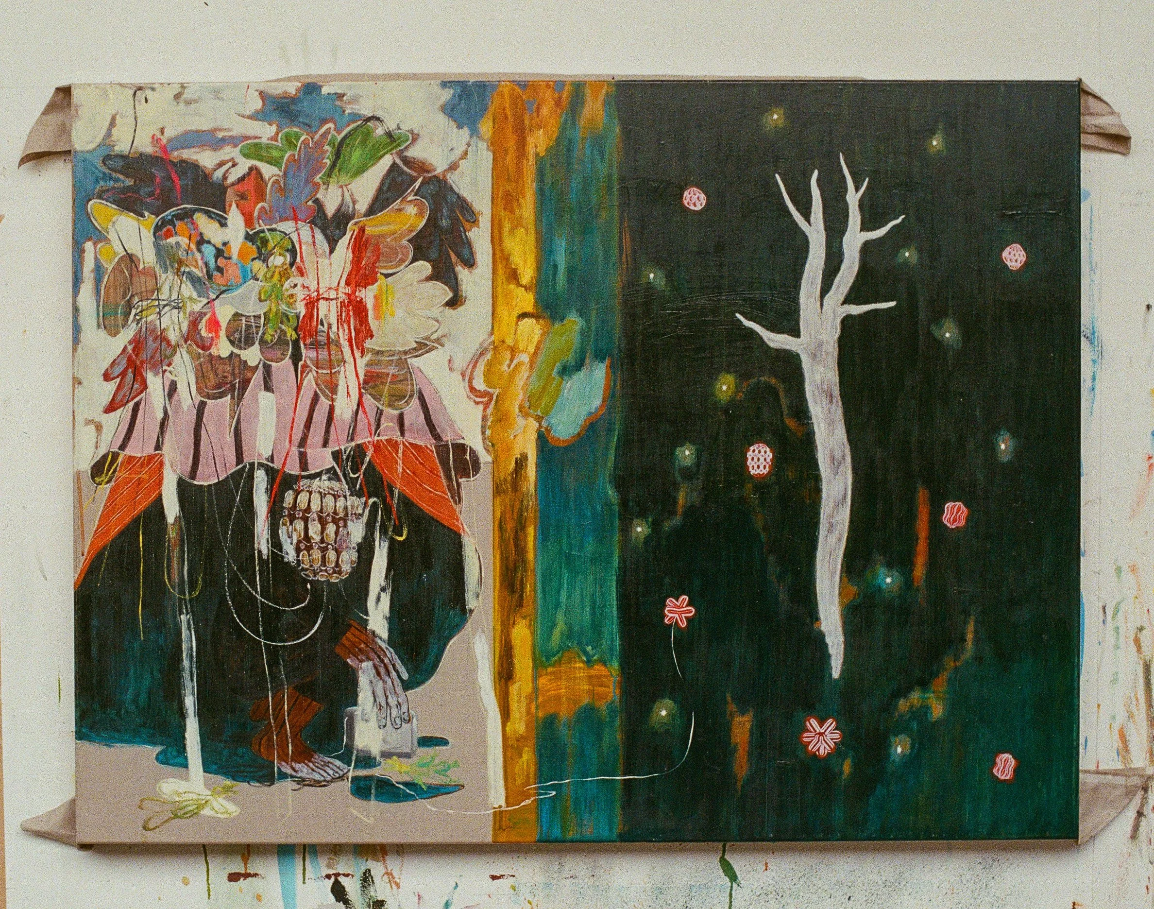 MAYBE SOMETHING SUPREME? // Kay Gasei with Ed O'Brien (Radiohead) // 2024 // Oil on linen canvas // 90 x 120 cm