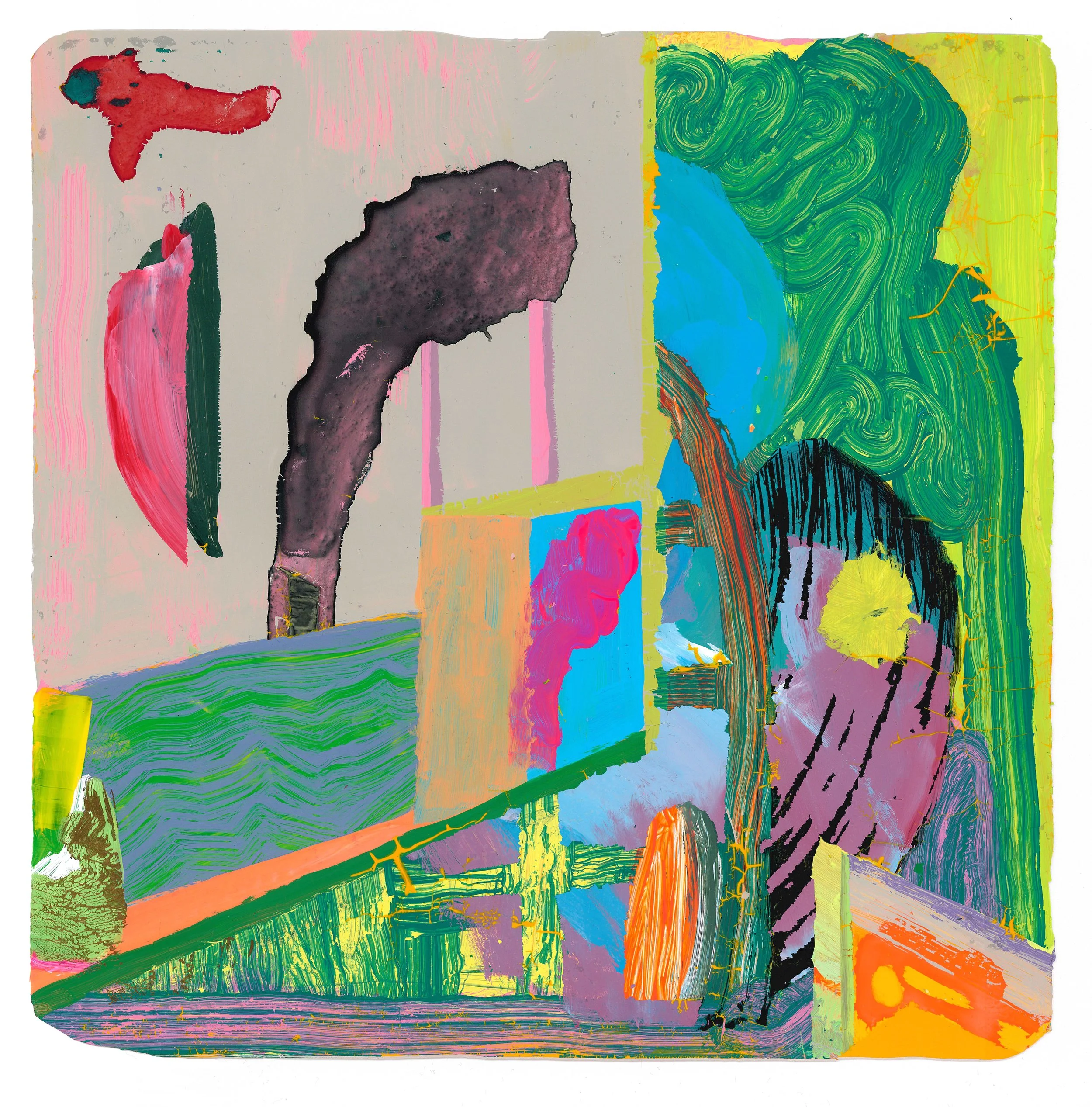 COEXISTENCE x BEFORE LIFE // Ragnar Jonasson with Brian Eno // 2024 // Acrylic paint framed on a metal sheet and bespoke composition by Brian Eno to accompany the painting // 31 x 31 cm