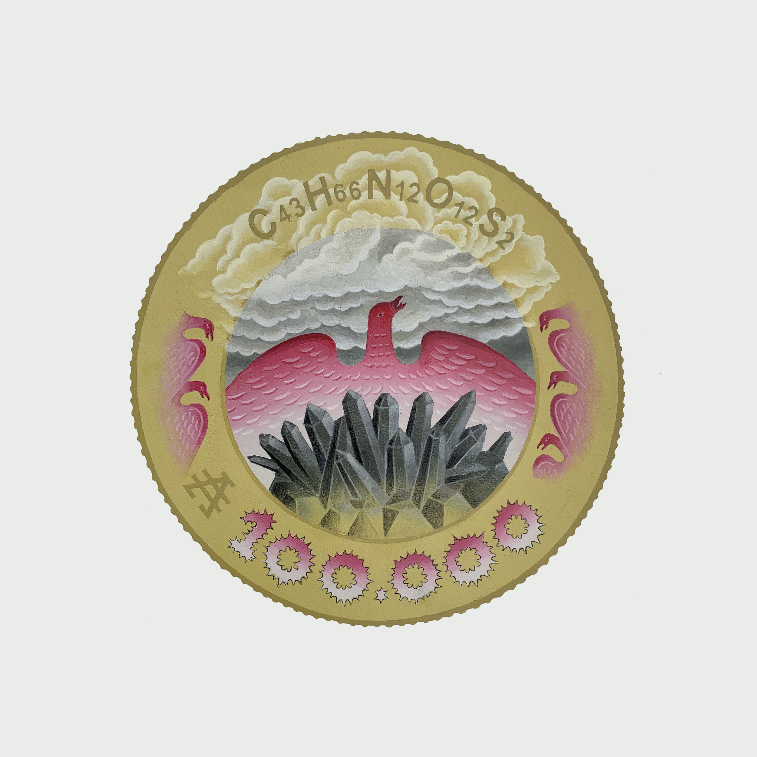 PHOENIX OXYTOCIN // Stephan Doitschinoff with Laima Leyton // 2024 // Acrylic and pencil on paper, framed // 58.5 x 58.5 cm