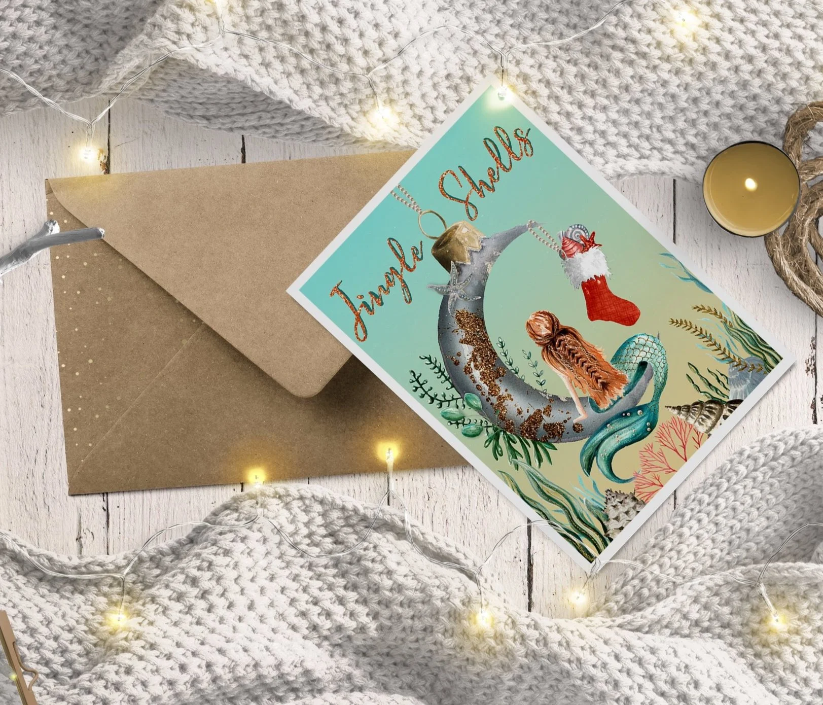 Jingle Shells Christmas card