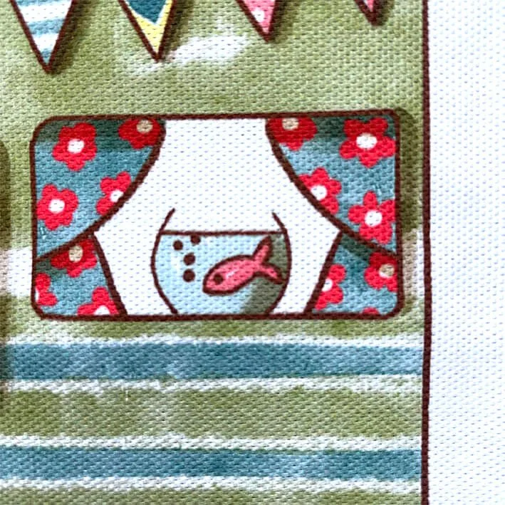 Cute hand drawn motorhome RV tea towel