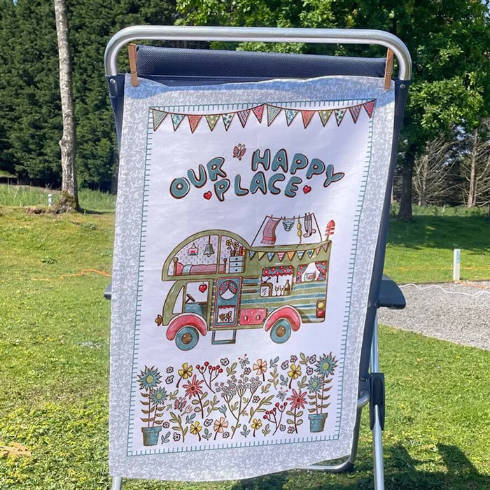 Cute floral motorhome dish towel