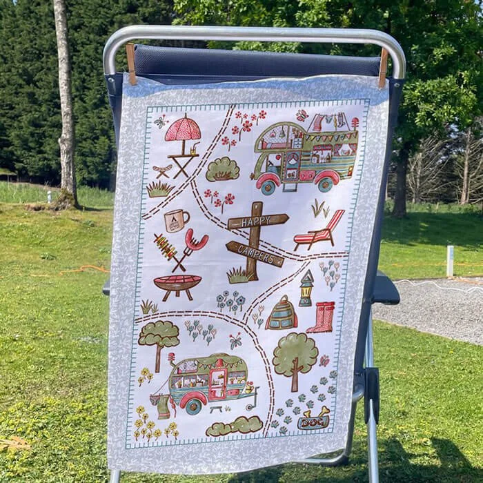Road map cotton tea towel