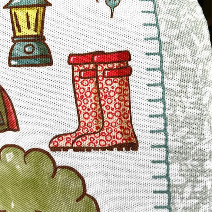 Tea towel hand drawn whimsical featured map