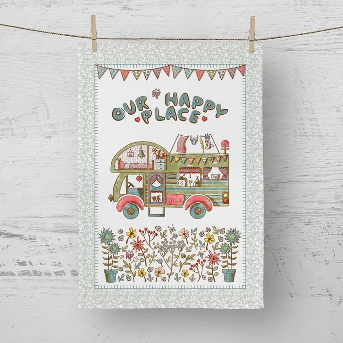 Motorhome Tea Towel - Our Happy Place