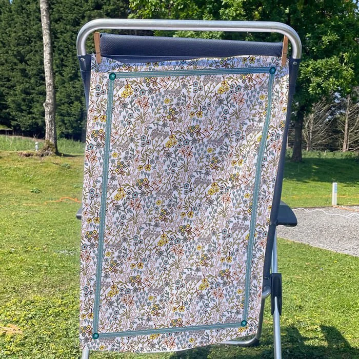 Floral patterned ribbon tea towel