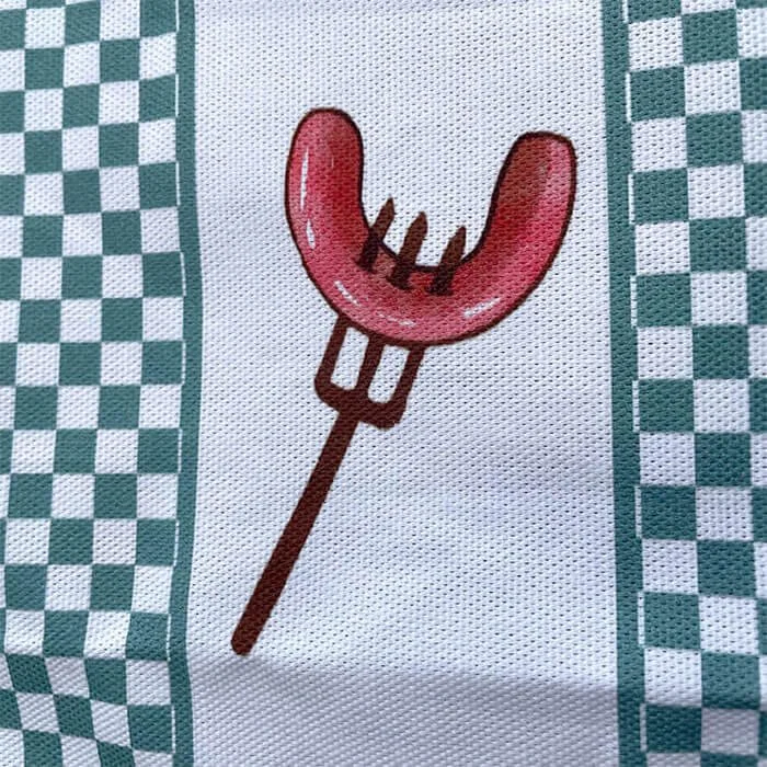 Kitchen dish towel for BBQ sausage