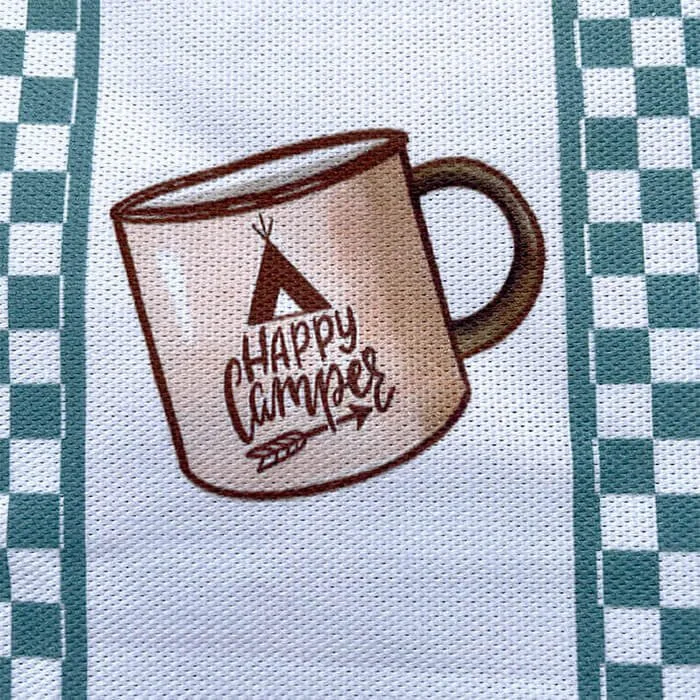 Happy campers tea towel