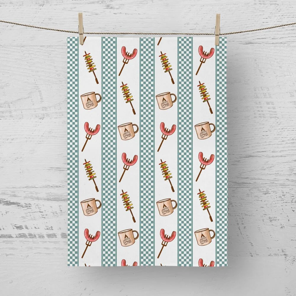 BBQ Striped Tea Towel