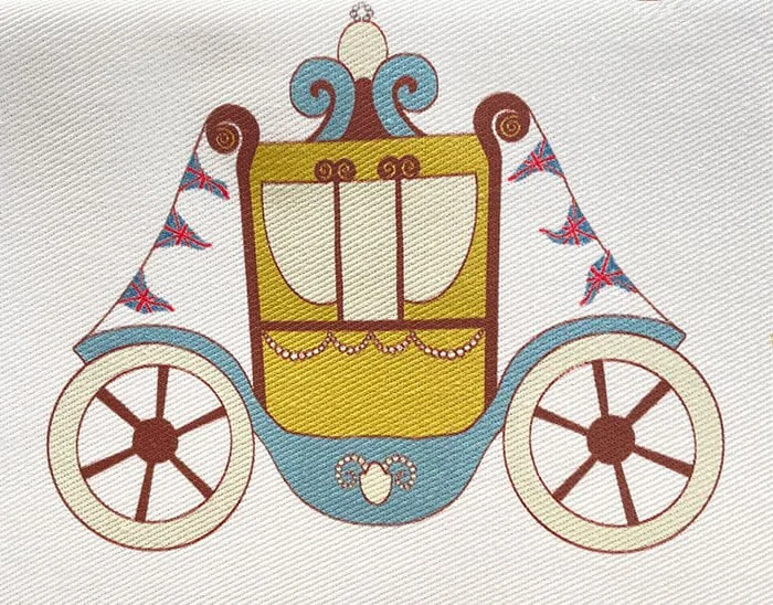 Coronation King Charles kitchen towel carriage