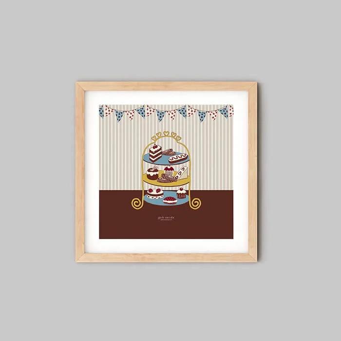Coronation cake stand bunting party poster