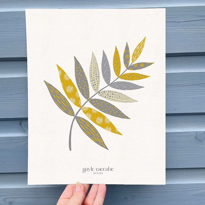 Clean modern leaf art print