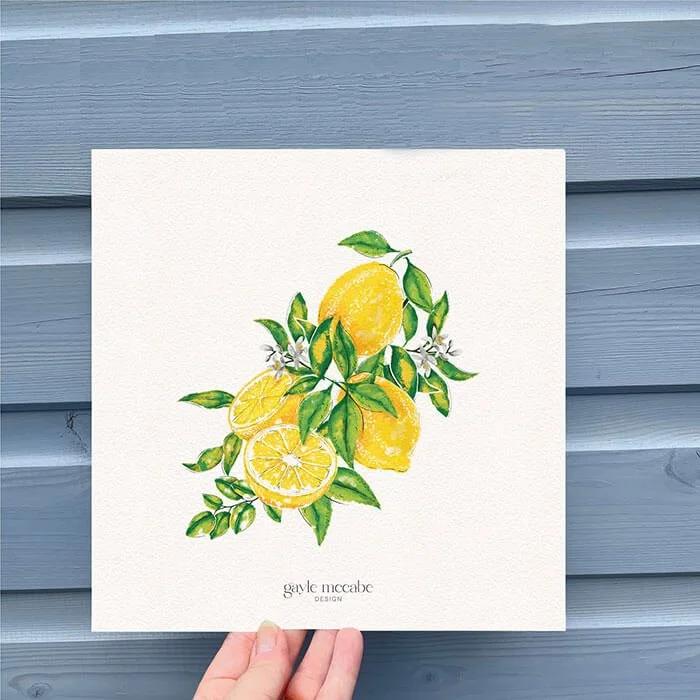 Citrus lemon wall art print