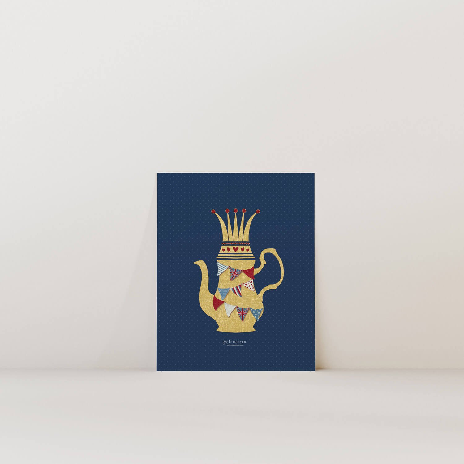 Coronation tea pot with bunting design