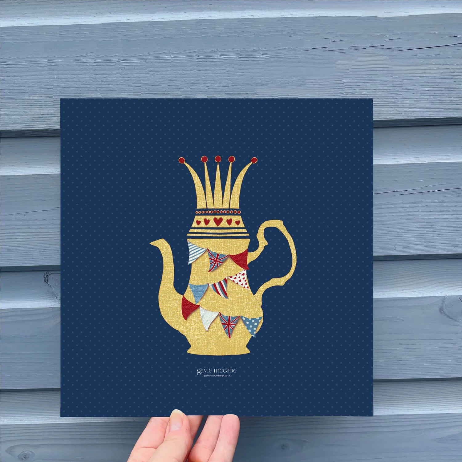 Cafe style wall art with coffee pot and bunting