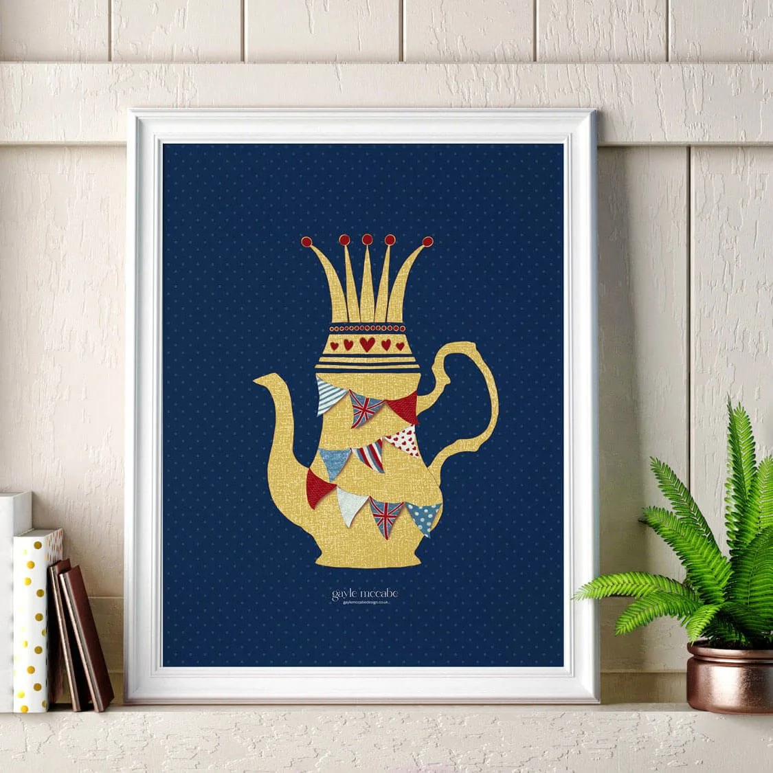 whimsical tea pot cafe style wall print