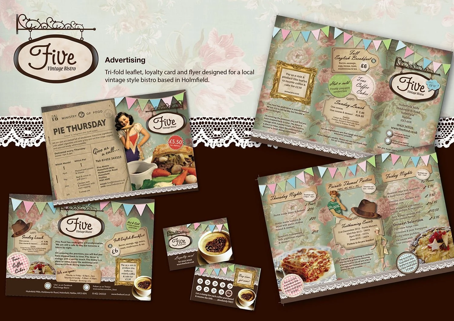 Five bistro branding