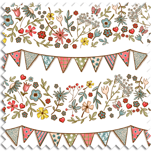 Bunting flags and florals