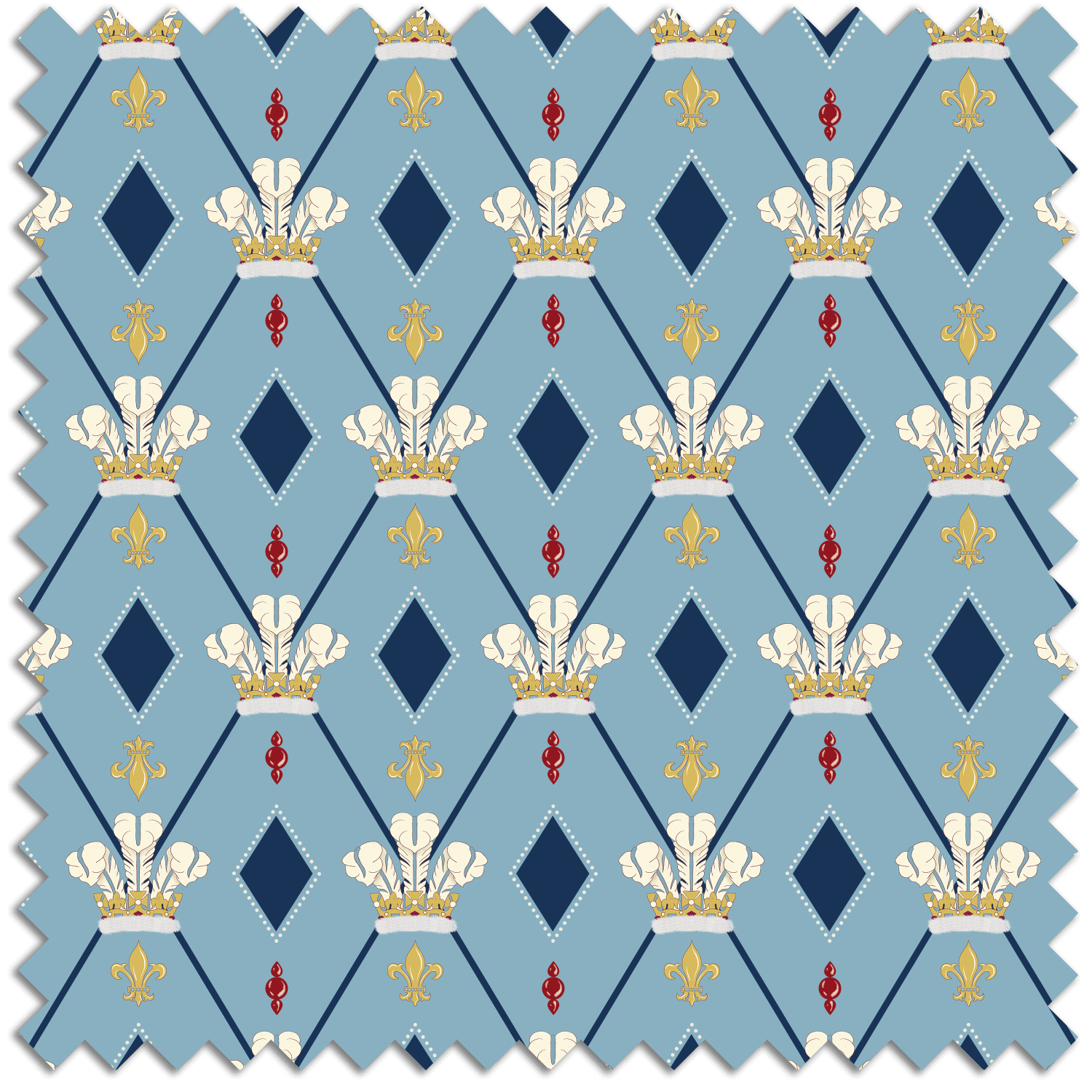 Spoonflower Coronation collection royal feathers