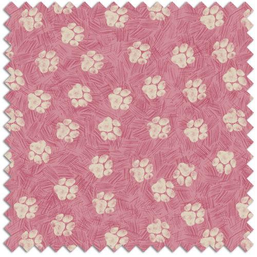 Pink texture with cream paw prints