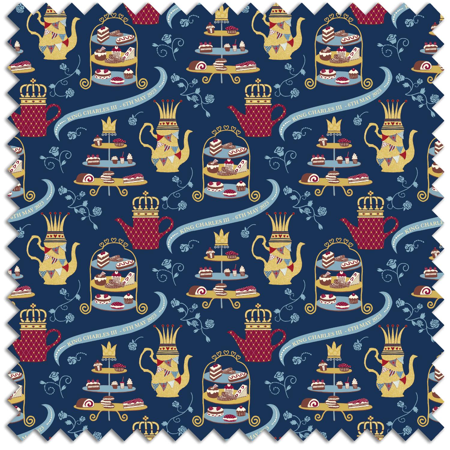 Spoonflower Coronation Collection tea party