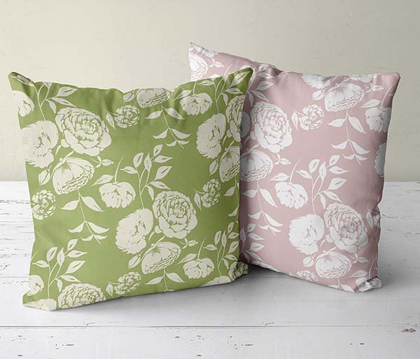 Floral silhouettes on cushions