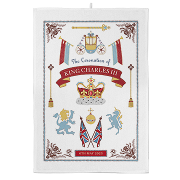 Coronation King Charles tea towel