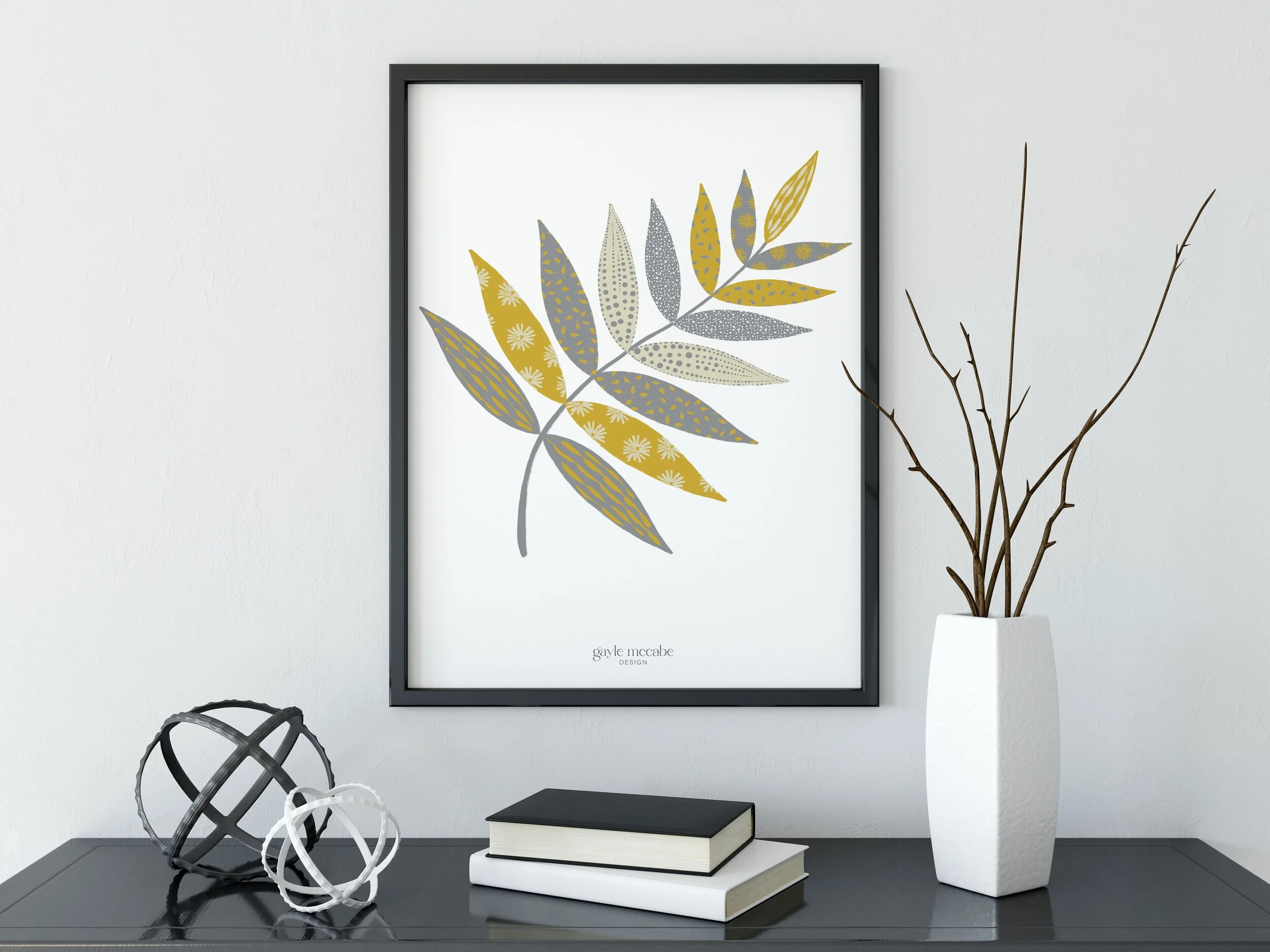 modern leaf print