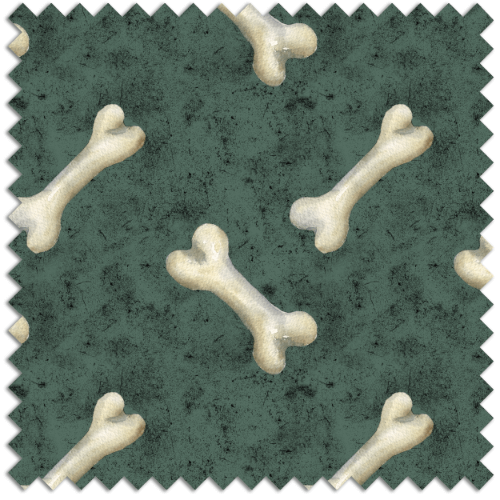 green texture background with cream dog bones