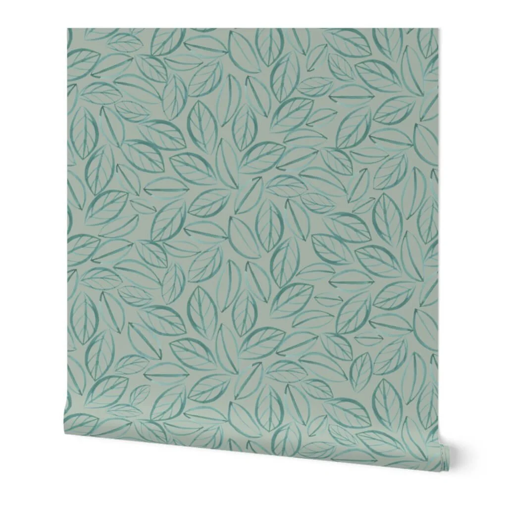 Sage green with sage green woodland leaves