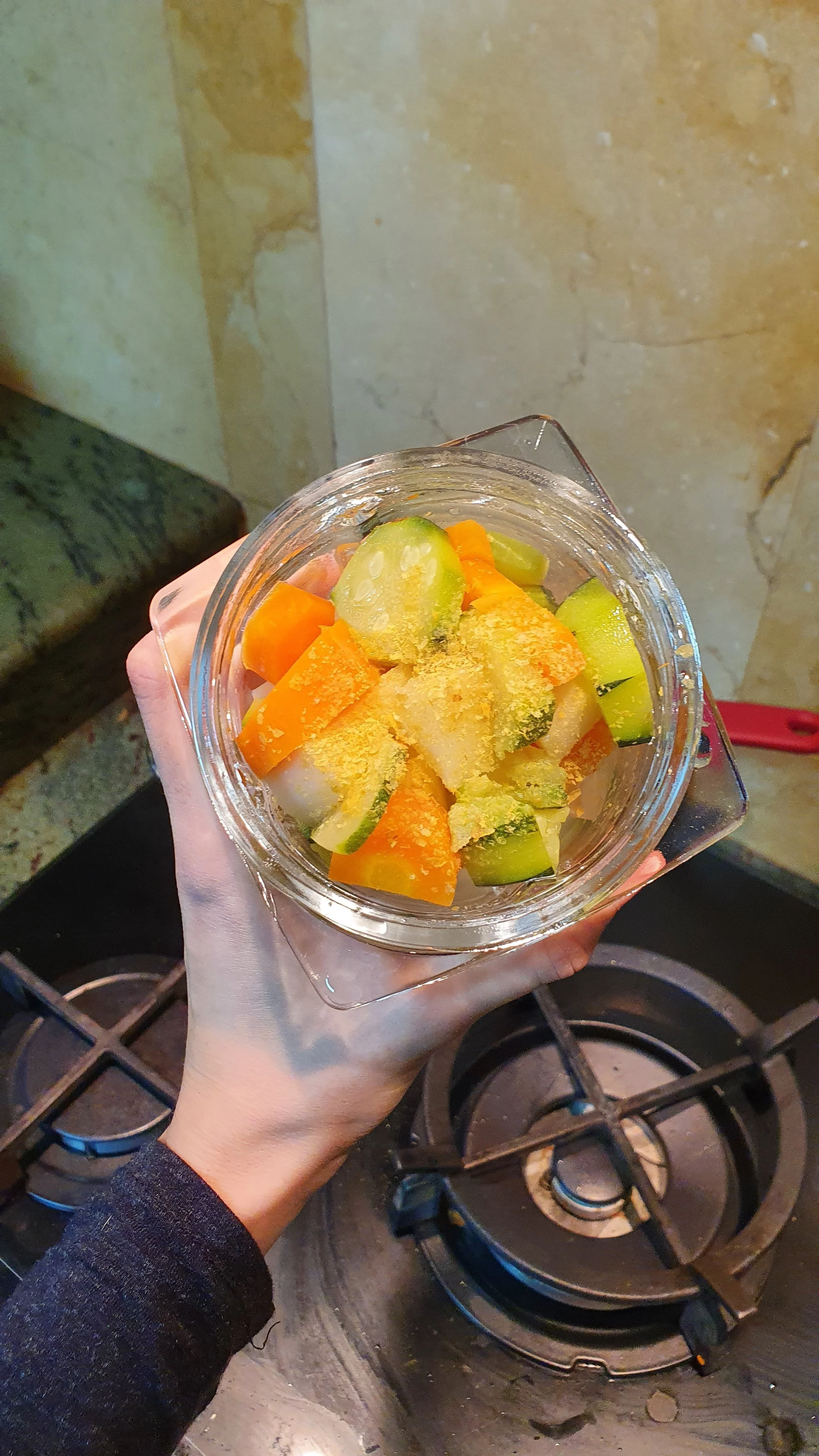 Carrots, Zucchini, Potatoes Purée supplemented with Nutritional Yeast