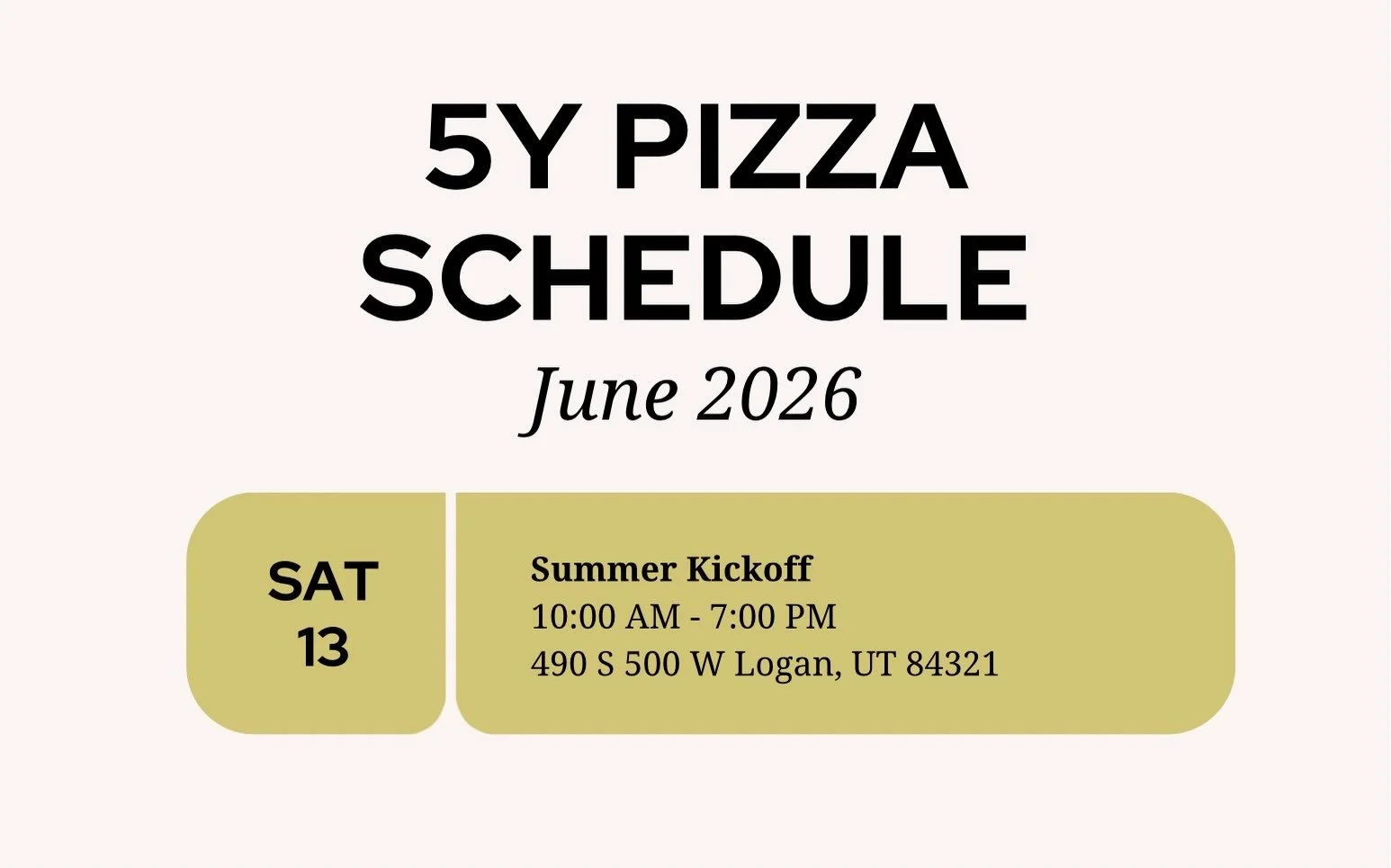 Here is where we will be in June! See you soon 🍕