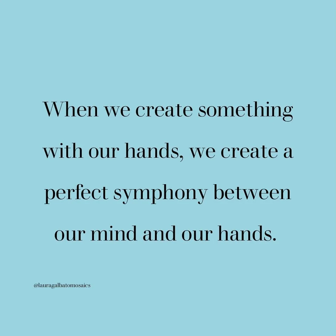 When we engage in creative activities, like mosaics, we are using our brain and hands, engaging multiple lobes in the brain. Our brain&rsquo;s multiple parts all work together when we create things, stimulating neural connections. And best of all, it