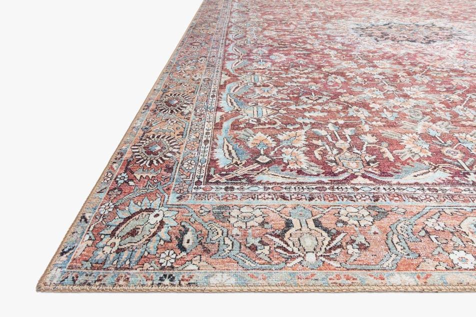 WYNTER COLLECTION FLOOR RUG- TOMATO/TEAL - Alexandra Lauren Home Collection