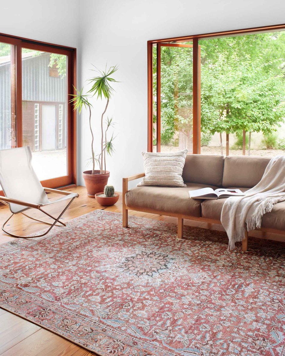 WYNTER COLLECTION FLOOR RUG- TOMATO/TEAL - Alexandra Lauren Home Collection