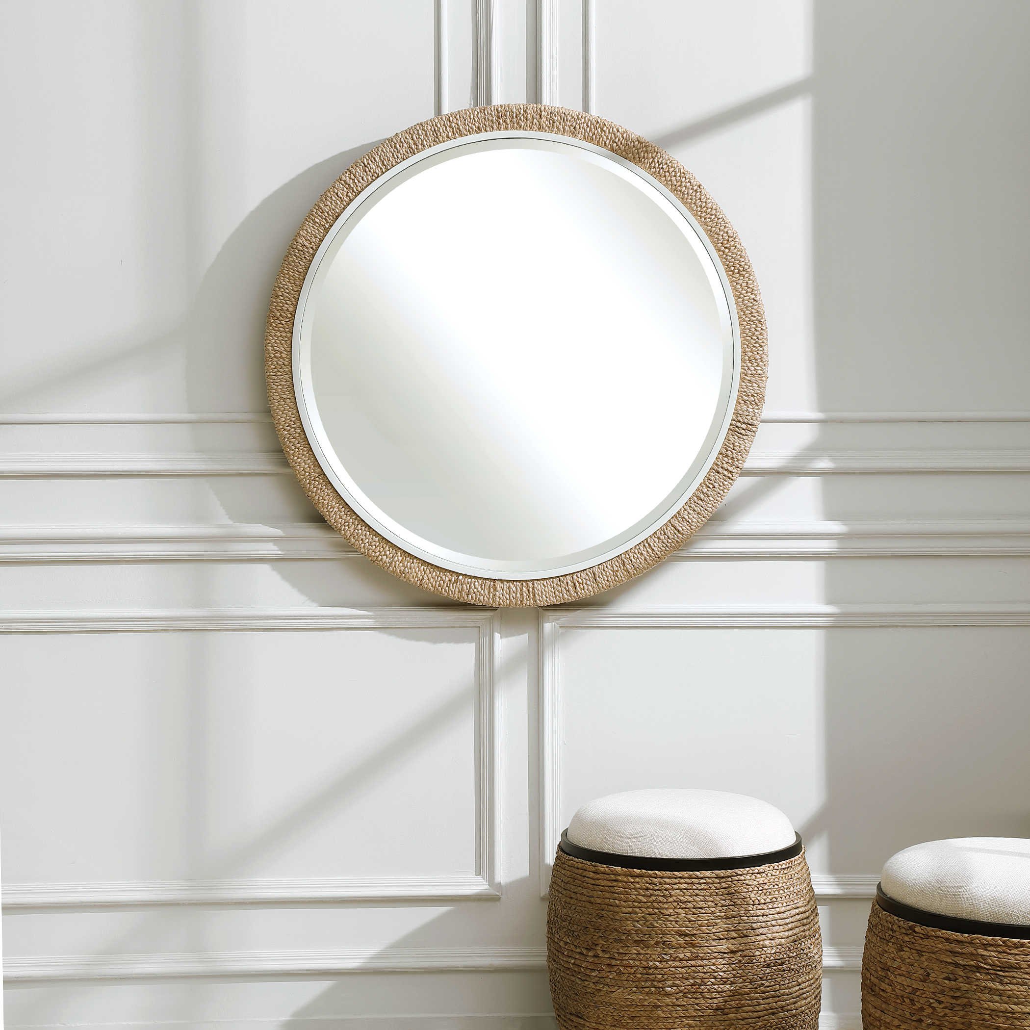 CARBET ROUND MIRROR - Alexandra Lauren Home Collection