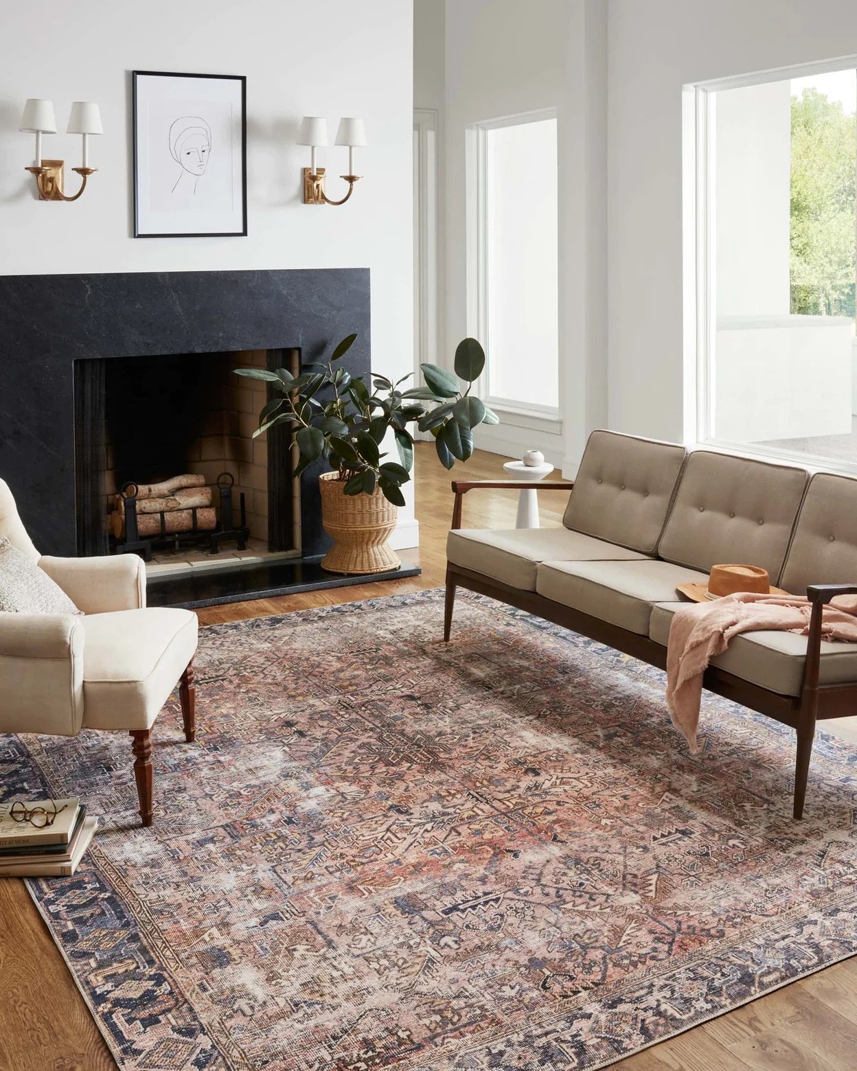 JULES COLLECTION FLOOR RUG - TERRACOTTA/MULTI - Alexandra Lauren Home Collection