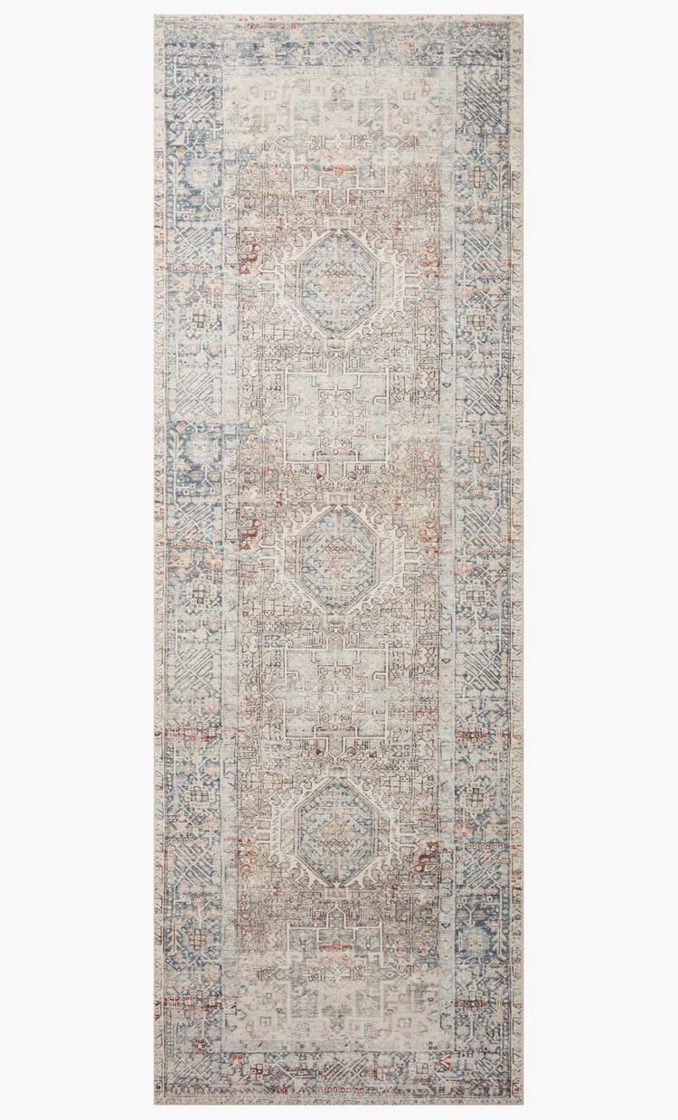 JULES COLLECTION FLOOR RUG - NATURAL/OCEAN - Alexandra Lauren Home Collection
