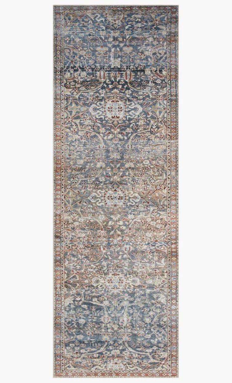 JULES COLLECTION FLOOR RUG - DENIM/SPICE - Alexandra Lauren Home Collection